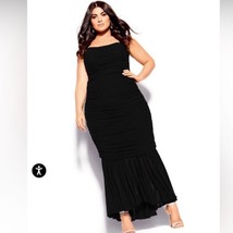 NWT City Chic Natalia Sleeveless Mermaid Mesh Maxi Dress Gown in Black S... - £63.21 GBP