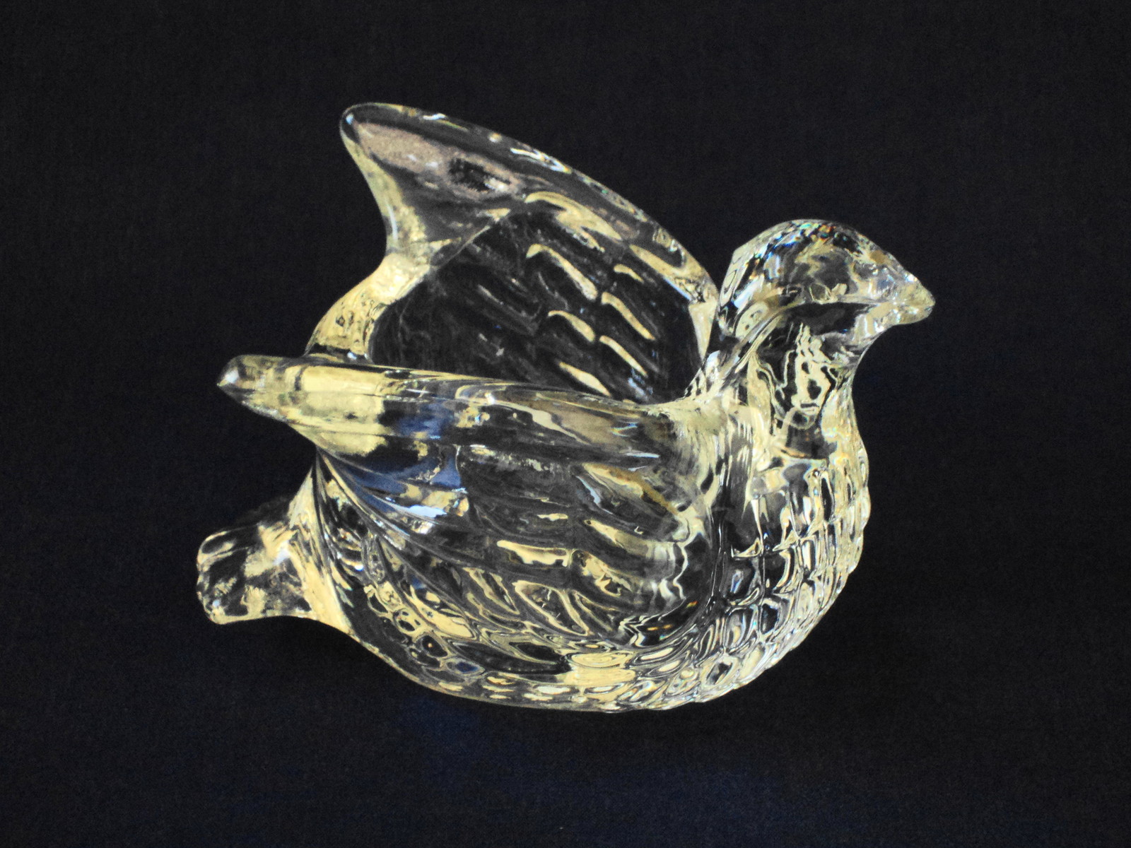 Vintage 1977 Avon Clear Crystal Dove in Flight Candlette Votive Candleho... - $10.00