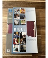 NIV Standard Print Lay Flat Thinline Bible Razzleberry Italian Duo-Tone - £16.50 GBP