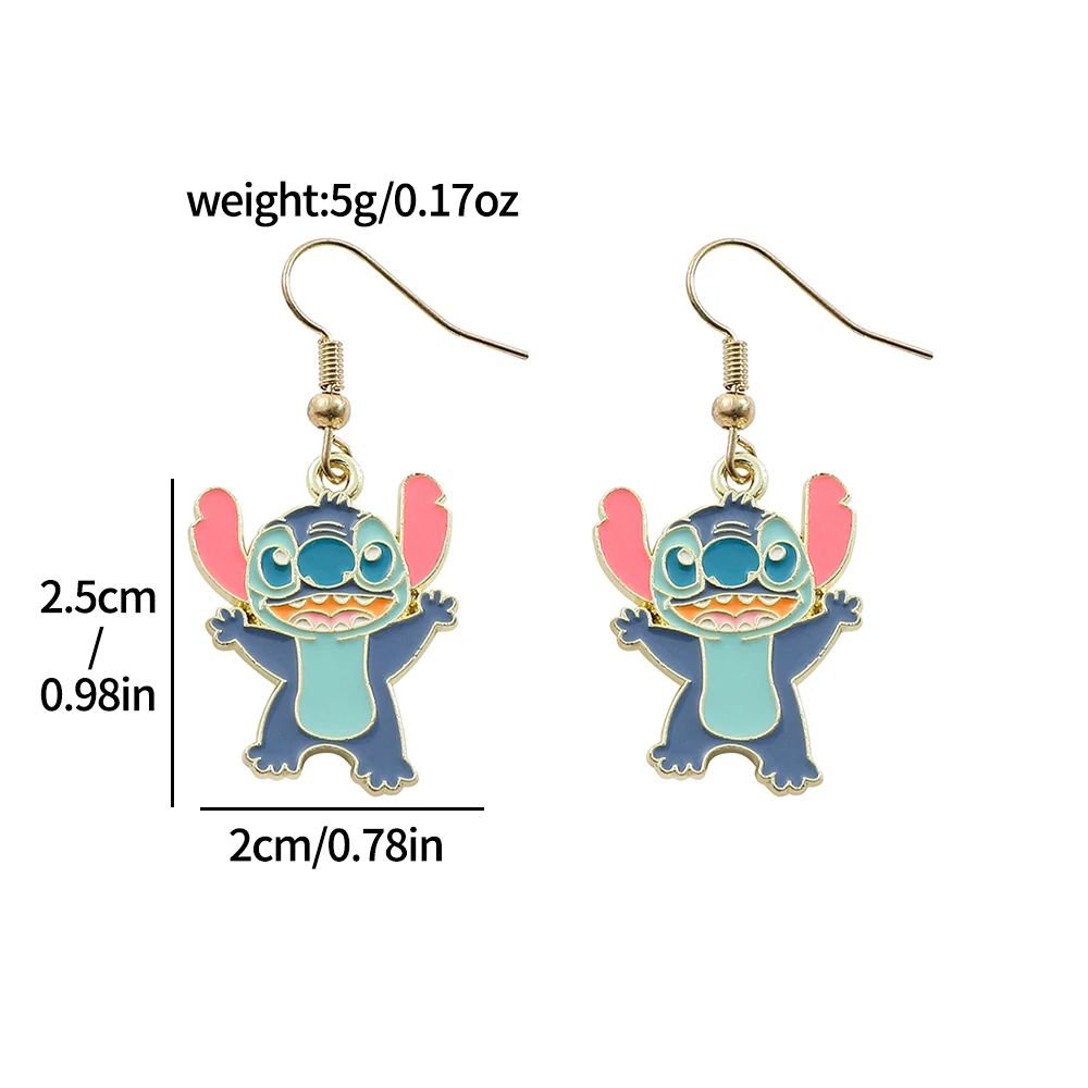 Disney Lilo Stitch Enamel Dangle Earrings - Cute Cartoon Metal Jewelry -... - $3.99 CAD