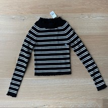 Kendall &amp; Kylie Ribbed Mock Neck Cropped Long Sleeve Sweater Small NWOT - $19.99