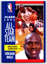 1991 92 Fleer #211 Michael Jordan All Star Team Chicago Bulls - $3.82
