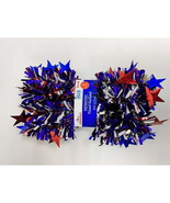 Patriotic Jumbo Red / White / Blue w/Jumbo Red &amp; Blue Stars Garland, 9 ft - $254.49 MXN