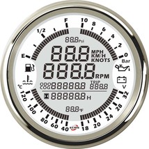 Boat Digital GPS Speedometer Tacho 6in1 MultiFunction Gauge 18-32V 10Bar 85mm - £111.10 GBP