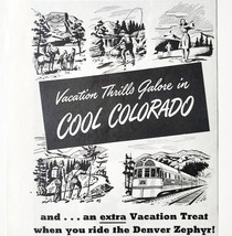 1947 Denver Zephyr Burlington Colorado Advertisement Railway Railroad DW... - $465.81 MXN