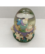 Vintage egg shape Easter snow dome  globe bunnies and eggs resin base ho... - $27.70 CAD