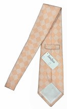NEW Turnbull &amp; Asser Pure Silk Tie!  Light Orange &amp; Silver Grid Design - $84.99