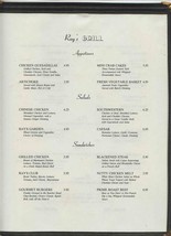 Ray&#39;s Grill Menu Tampa Avenue Northridge California 1990&#39;s - £14.22 GBP