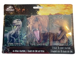 Jurassic World 3 Pack, 24 Crayons Dinosaurs. New/unopened. Jurassic Park - £3.97 GBP