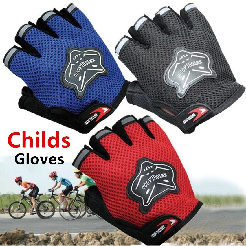 Hot Sale Kids Outdoor Sports Breathable Motorcycle Gloves Fitness Half Finger - £11.53 GBP