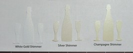 CHAMPAGNE BOTTLE 2 GLASSES Punch Cutouts punch-outs cardstock Set Lot of 24 - £6.08 GBP