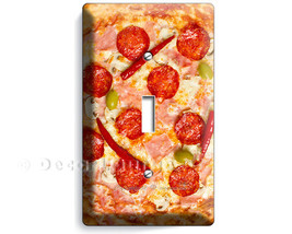 Pepperoni cheese and pepper italian pizza pie single light switch wall p... - $9.99