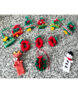 Lot of 12 Peruvian Artisan Handmade Crochet Small Christmas Ornaments &amp; ... - $9.98
