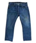 Levis 501 Mens Jeans 38X30 Blue Denim Medium Wash Button Fly Straight Le... - $32.47 CAD