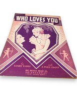 Vintage 1936 Who Loves You Fox-Trot Sheet Music Romantic Art Deco Cover - $170.87 MXN