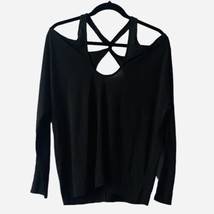 Chaser Crossback Strappy Long Sleeve Shirt Black Womens Size Medium NWT - $18.29