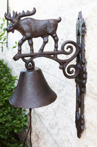 Cast Iron Rustic Vintage Western Grand Elk Moose Wall Dinner Yard Bell Decor - £29.56 GBP