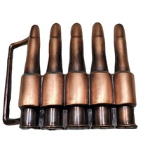 Belt Buckle Ammunition Strip Ammo Gun Bullets Rodeo Country Western Vintage - £7.96 GBP