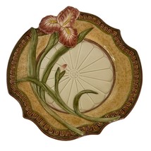 Fitz and Floyd Mediterranean Iris Plate 3D Bas Relief Vintage Collectible Art 11 - £22.18 GBP