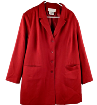 Maggie McNaughton Coatigan Women’s Sz 22 Red 100% Pure New Wool Blazer O... - £47.96 GBP