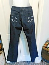 SEVEN 7 Blue Jeans Rhinestone Embellished Pockets sz 6 Boot Cut Dark Was... - £23.55 GBP