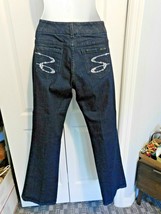 SEVEN 7 Blue Jeans Rhinestone Embellished Pockets sz 6 Boot Cut Dark Wash EUC - £23.45 GBP