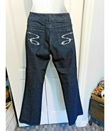 SEVEN 7 Blue Jeans Rhinestone Embellished Pockets sz 6 Boot Cut Dark Was... - £23.52 GBP