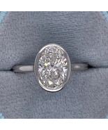 Lab Grown 1.50 Cts Oval Cut Diamond IGI Certified D/ VVS2 Clarity Bezel ... - $1,250.00