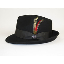Men BENTLY HEADWEAR Hat Australian Wool Pinch Front Fedora Hudson HU420 Black image 3