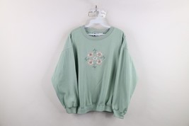Vintage 90s Streetwear Womens Large Faded Nature Flower Floral Sweatshir... - $34.60