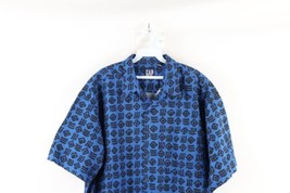 Vintage 90s Gap Mens XL Faded Baggy Geometric Collared Hawaiian Button Shirt - £38.62 GBP