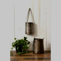 Country Living Hanging Buckets in Distressed Metal - $708.31 MXN