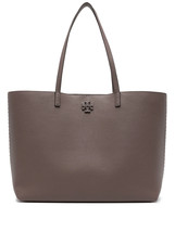 Tory Burch McGraw Leather Tote ~NWT~ Silver Maple - £248.56 GBP