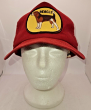 Vintage Beagle Hat Cap Hunting Dog Mens Snapback maroon red patch hound ... - £14.90 GBP