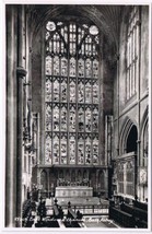 United Kingdom UK Postcard RPPC Bath Abbey East Window &amp; Chancel - $2.96
