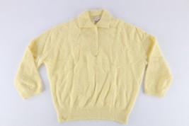 Deadstock Vtg 50s Womens 40 Angora Rabbit Hair Lambswool Knit Collared Sweater - £80.34 GBP