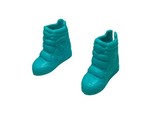 Mattel Barbie Brand Shoes Teal Hi Top Tennis Boots Pair - $3.77