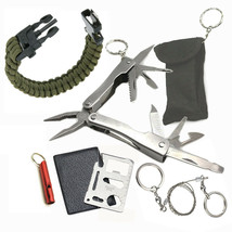 Camping Survival Pocket Multi Tools Kit Outdoor Sports Fishing Hiking Hunting - £13.24 GBP