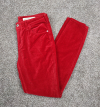 Pilcro and The Letterpress Pants Women 28 Red High Rise Skinny Ankle Velour TAGS - £23.58 GBP
