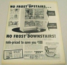 1963 Print Ad Wizard Big Refrigerator-Freezer Western Auto Family Stores - $13.60