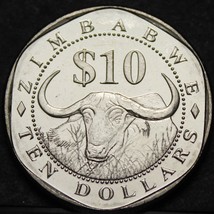 Zimbabwe 10 Dollars, 2003 Gem Unc~Water Buffalo~Only Year Ever~Free Shipping - £5.03 GBP