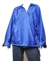 JM Collection Women's French Cuff, Wrap Blouse Royal Blue (22W) - $19.99