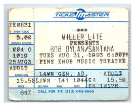 Bob Dylan Santana Concert Ticket Stub August 31 1993 Detroit Michigan - £19.46 GBP