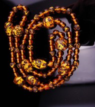 Venetian Foil necklace / antique glass beads / gold foil beads / art deco neckla - £130.36 GBP