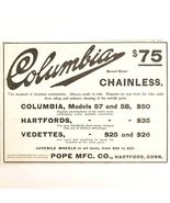 Pope Bicycles Columbia Hatford Vedette 1899 Advertisement Victorian Bike... - €17,04 EUR