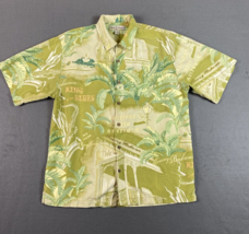 Tommy Bahama Silk Shirt Mens M Green King of Blues NOLA Jazz Hawaiian Ca... - $24.63
