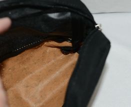 TPO Brand MP0005BK Hope Tan Cork  Black Canvas Zipper Travel Makeup Pouch Bag image 3