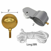9Pcs Flag Pole Parts Repair Kit 2&quot; Dia Truck Pulley Gold Ball Cleat Clip... - £25.57 GBP
