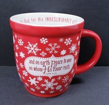 Lighthouse &quot;Glory to God in the Highest 14 oz. Coffee Mug Cup Red White - £11.99 GBP