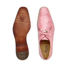 Belvedere Men's Shoes Lago Genuine Alligator Plain Toe Tassel Pink 14010 image 3